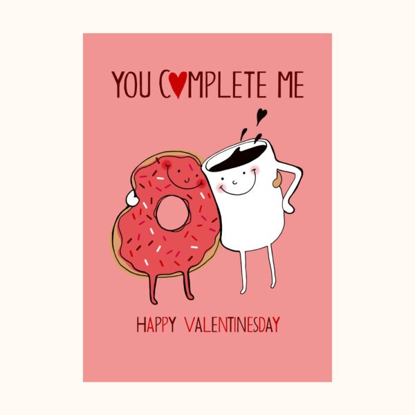 bilde av valentines kortet you complete me