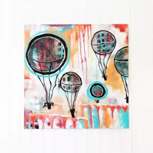 Maleri Luftballonger 80 x 80 cm