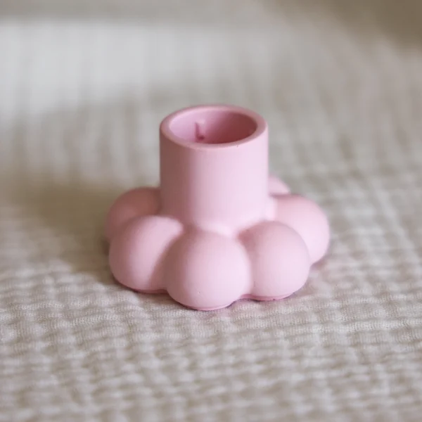 Mini boble lysestake i fargen rosa
