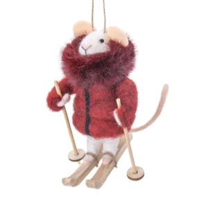 juletrepynt med en fancy mus på ski
