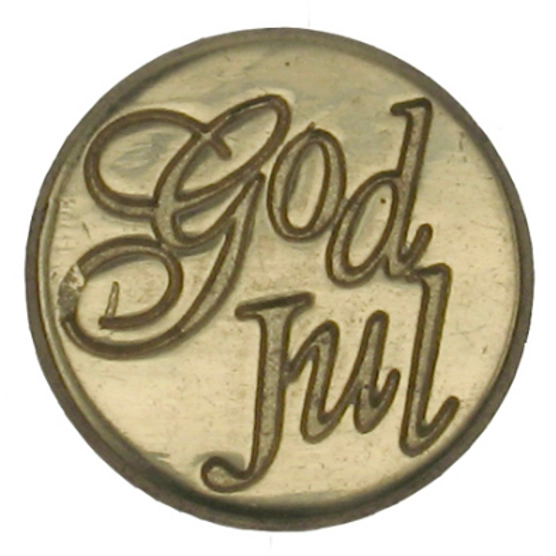 detalj av vokssegl med teksten god jul