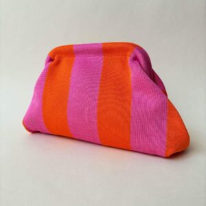 Stripete pouch – rosa og oransje